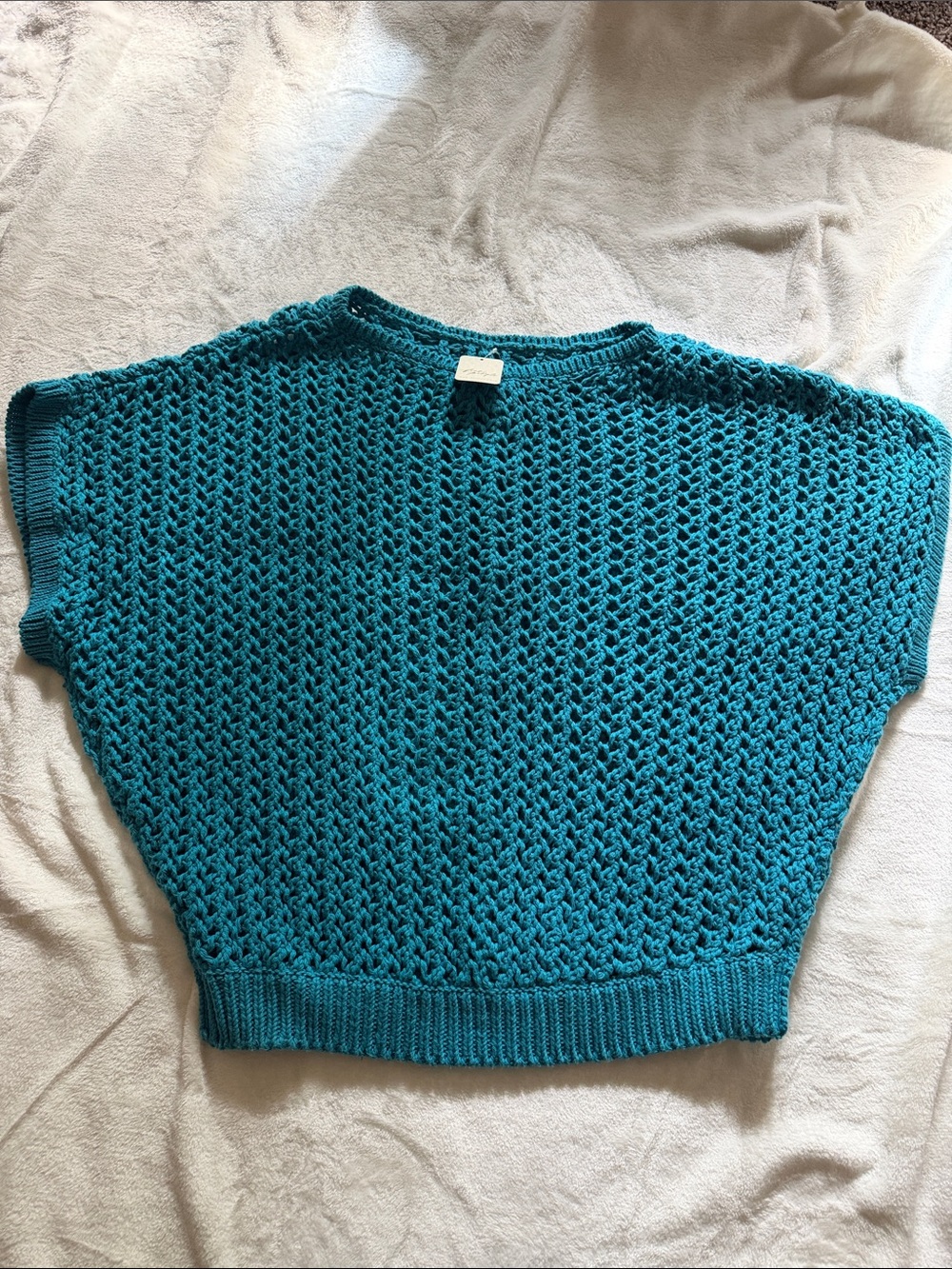 Free people  Short Sleeve Sweater Top - Teal